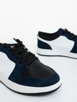 Дамски спортни обувки сини с бяло от екологична кожа Kinza