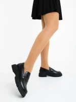 Дамски мокасини черни от екологична кожа Sumira