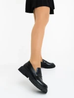 Дамски мокасини черни от екологична кожа Sumira