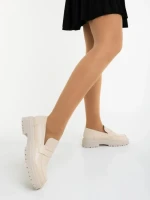 Дамски мокасини бежови от екологична кожа Sumira