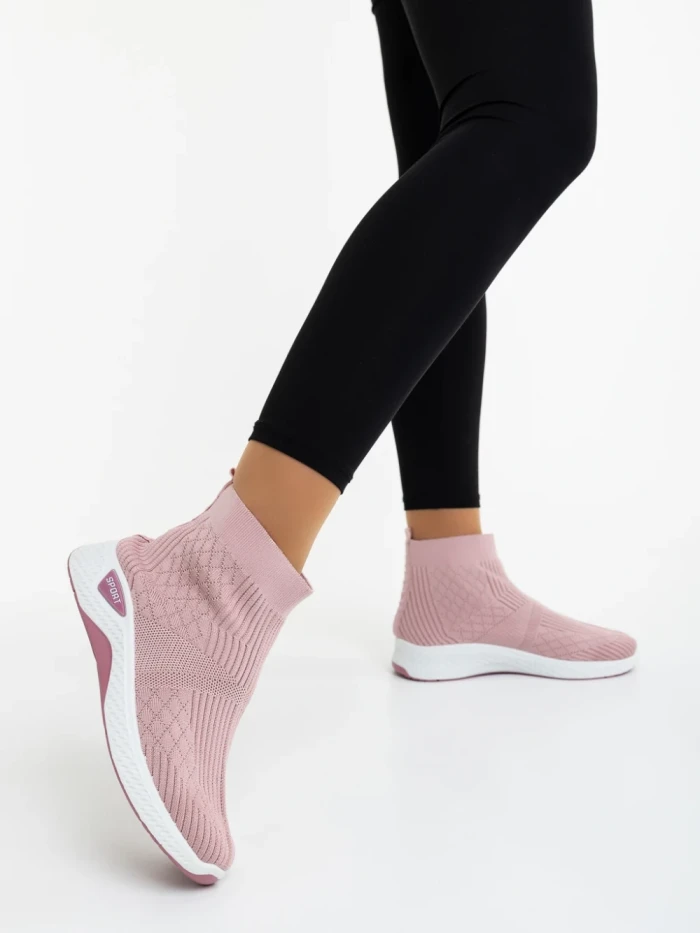 Дамски спортни обувки розови от текстилен материал Renara