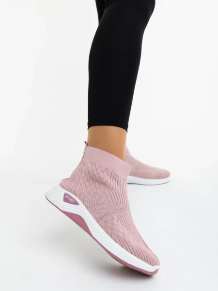 Дамски спортни обувки розови от текстилен материал Renara