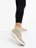 Дамски спортни обувки бежови от текстилен материал Iselia
