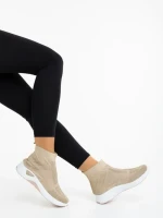 Дамски спортни обувки бежови от текстилен материал Iselia