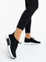 Дамски спортни обувки черно-бели от текстилен материал Alenia