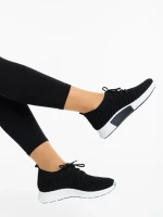 Дамски спортни обувки черно-бели от текстилен материал Alenia