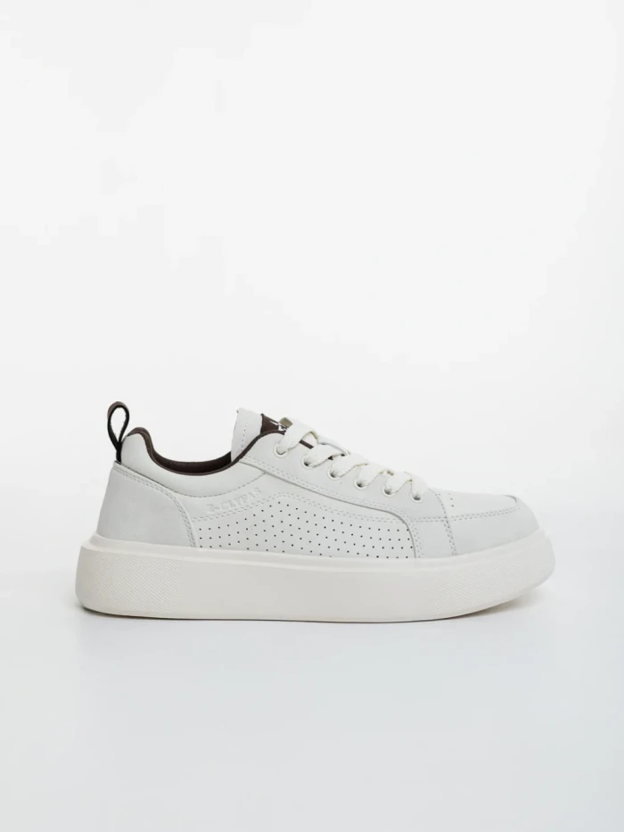 Мъжки бели с кафяво спортни обувки от еко кожа Darrian