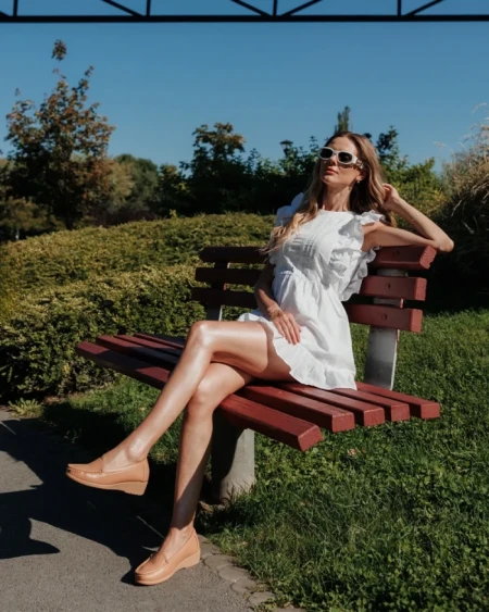 Дамски мокасини камел от екологична кожа Belora