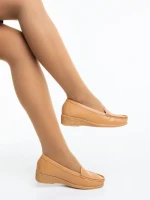 Дамски мокасини камел от екологична кожа Belora