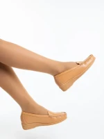 Дамски мокасини камел от екологична кожа Belora