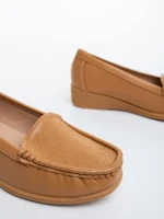 Дамски мокасини камел от екологична кожа Belora