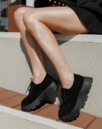 Дамски ежедневни обувки черни от текстилен материал Norya