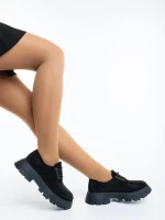 Дамски ежедневни обувки черни от текстилен материал Norya