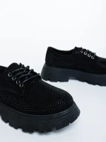 Дамски ежедневни обувки черни от текстилен материал Norya