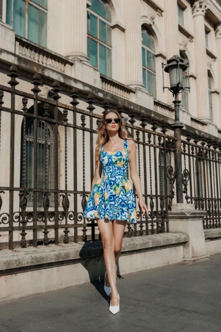 Дамски обувки с ток бежови от текстилен материал Atelia