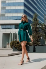 Дамски сандали с ток черни от текстилен материал Rosea