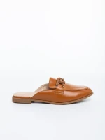 Дамски чехли камел от екологична кожа Mervana