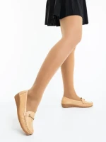 Дамски мокасини тъмно бежови от екологична кожа Camelida