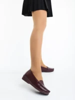 Дамски мокасини винено черени от екологична кожа Belora