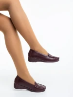Дамски мокасини винено черени от екологична кожа Belora