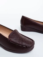 Дамски мокасини винено черени от екологична кожа Belora