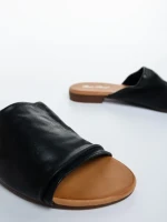 Дамски чехли черни от екологична кожа Kaina