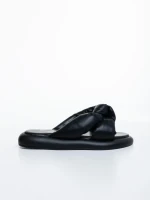 Дамски чехли черни от екологична кожа Sarada