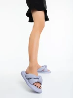 Дамски чехли лилави от екологична кожа Sarada