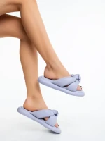 Дамски чехли лилави от екологична кожа Sarada