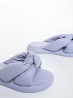 Дамски чехли лилави от екологична кожа Sarada