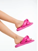 Дамски чехли розови от екологична кожа Sarada