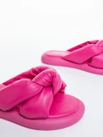 Дамски чехли розови от екологична кожа Sarada