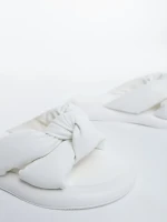 Дамски чехли бели от екологична кожа Sarada