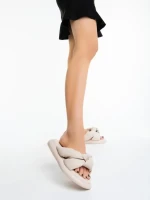 Дамски чехли бежови от екологична кожа Sarada