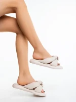 Дамски чехли бежови от екологична кожа Sarada