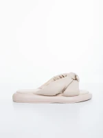 Дамски чехли бежови от екологична кожа Sarada