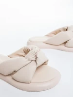 Дамски чехли бежови от екологична кожа Sarada