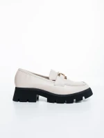 Дамски мокасини тъмно бежови от екологична кожа Menda