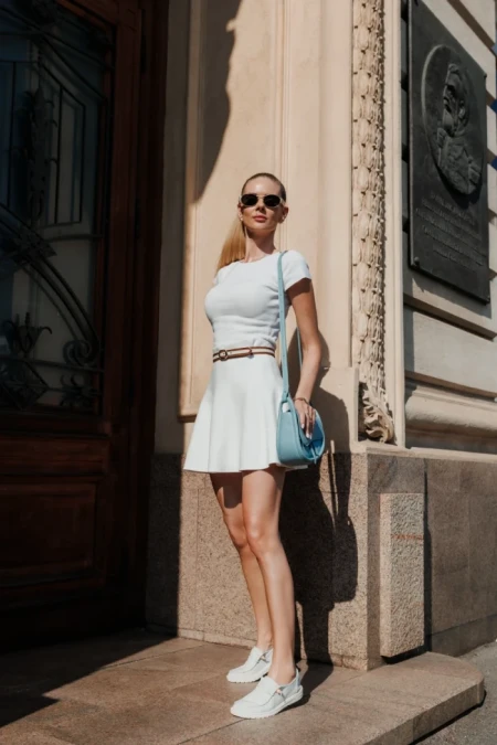 Дамски ежедневни обувки светло бежови от текстилен материал Manara