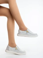 Дамски ежедневни обувки светло бежови от текстилен материал Manara