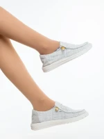 Дамски ежедневни обувки светло бежови от текстилен материал Manara