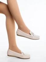 Дамски мокасини бежови от екологична кожа Pamena