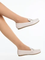 Дамски мокасини бежови от екологична кожа Pamena