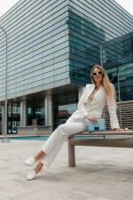 Дамски мокасини бели от екологична кожа Pamena