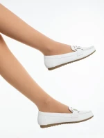Дамски мокасини бели от екологична кожа Pamena