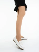 Дамски мокасини бели от екологична кожа Pamena