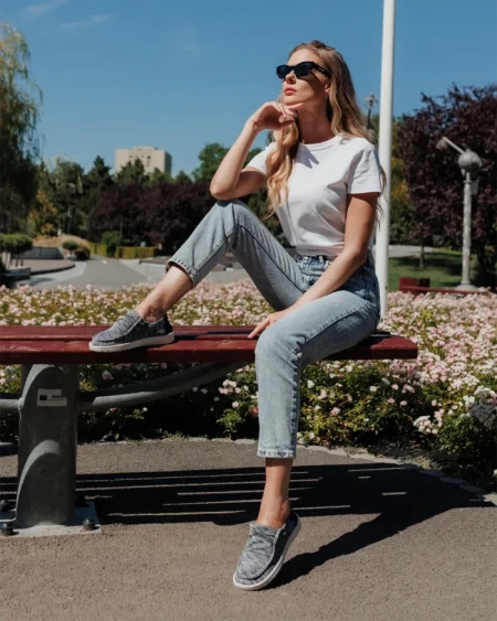 Дамски ежедневни обувки черни от текстилен материал Maziva