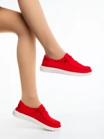 Дамски ежедневни обувки червени от текстилен материал Mirada