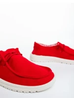 Дамски ежедневни обувки червени от текстилен материал Mirada