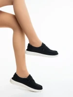 Дамски ежедневни обувки черни от текстилен материал Mirada